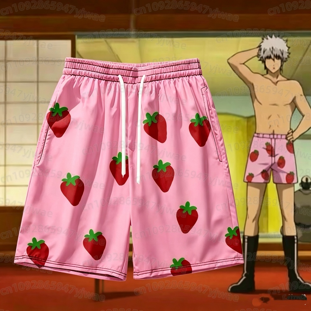 Anime Cosplay Roleplay - 2026 Heren Roze Aardbei Korte Broek