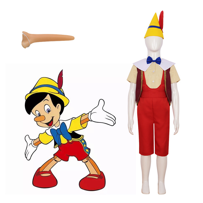 Anime Cosplay Kid - Anime Lange Neus Pinokkio Kinderkostuum Marionet