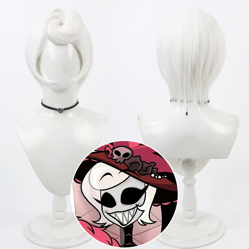 Cosplay Anime White Hair - Game Hazbin Rosie Cosplay Anime Hotel