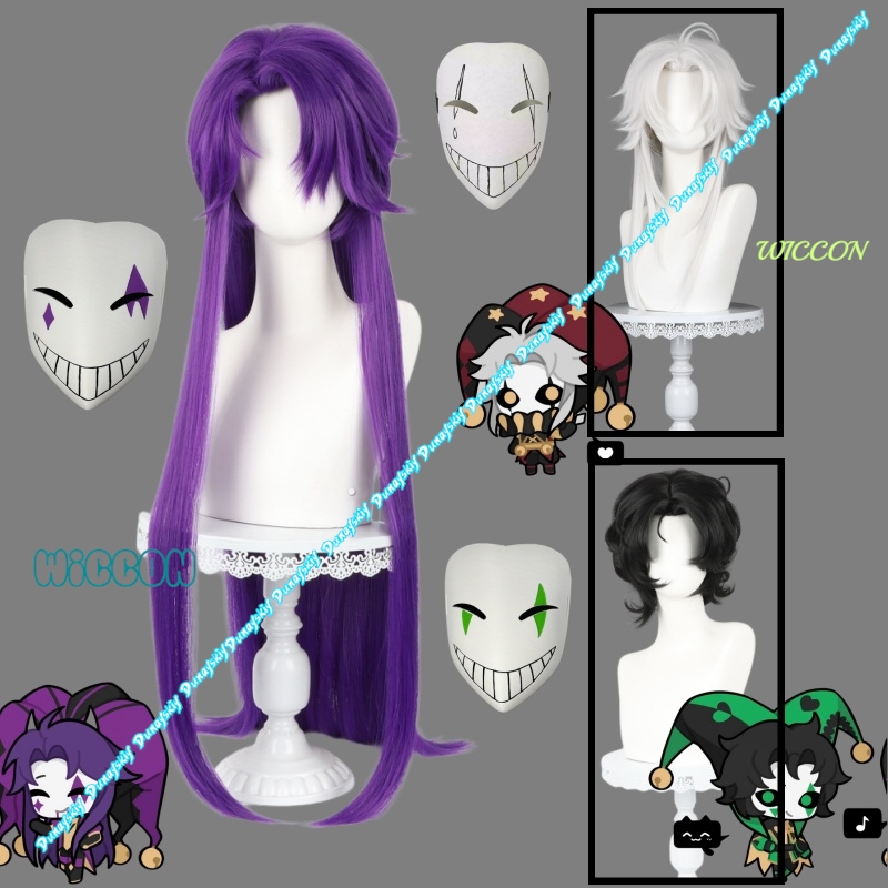 Heren Pierrot Jester Harlequin - Cosplay Anime White Hair recensie en prijs