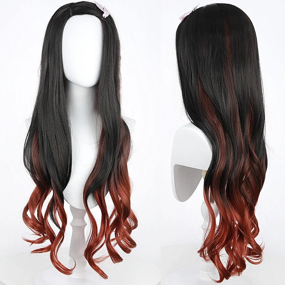 Zwart Donkerrood Kleurverloop  - Anime Cosplay Nezuko recensie en prijs