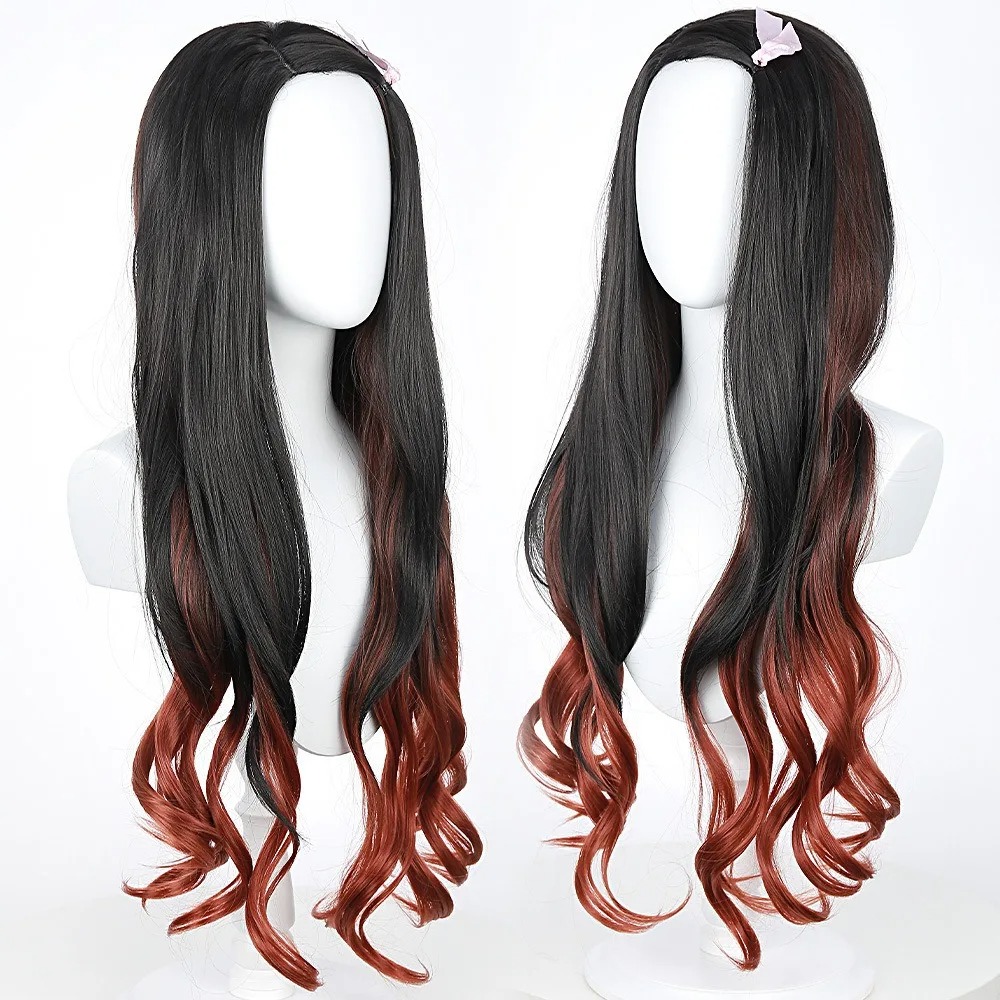 Zwart Donkerrood Kleurverloop  - Anime Cosplay Nezuko recensie en prijs